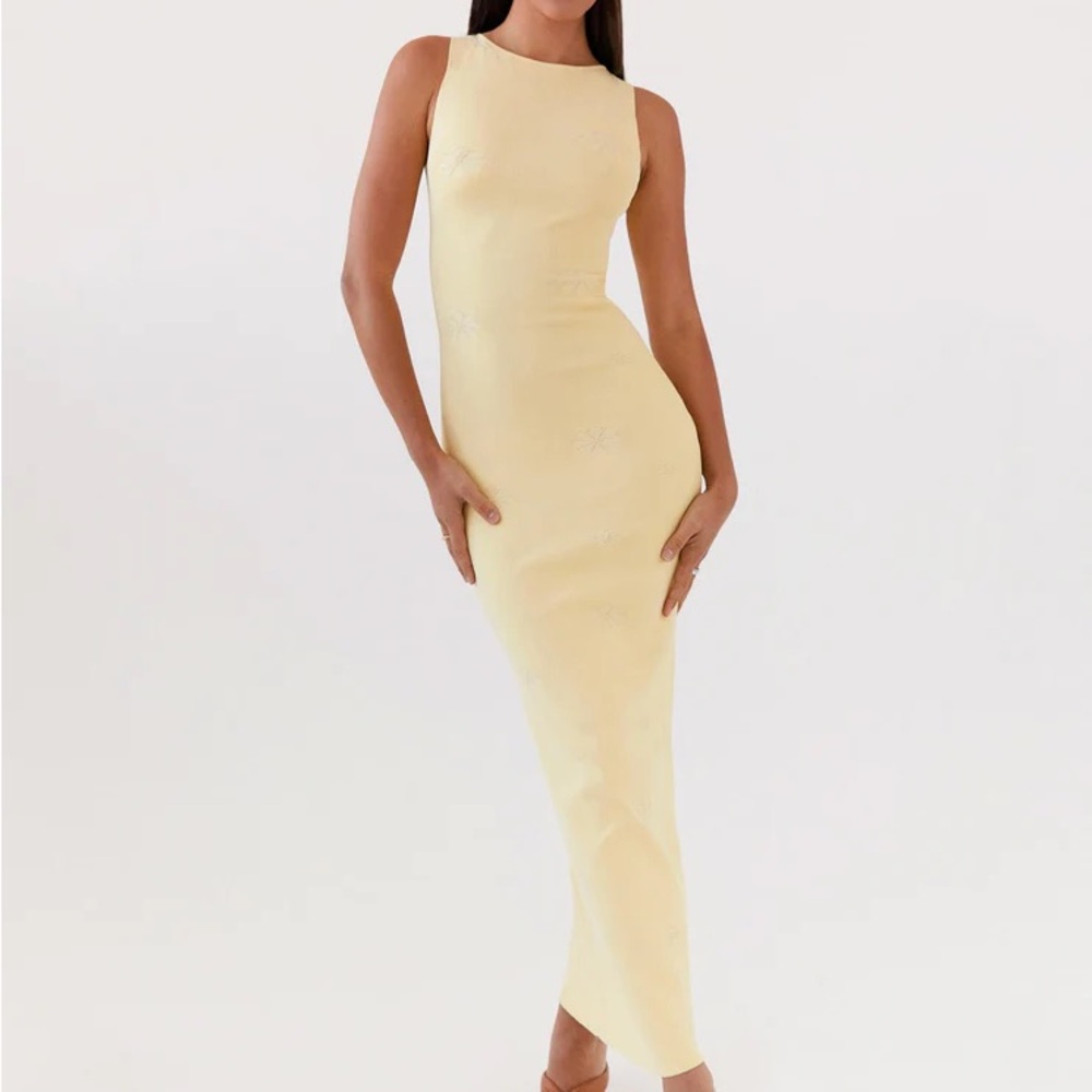 Peppermayo holly knit maxi dress Yellow